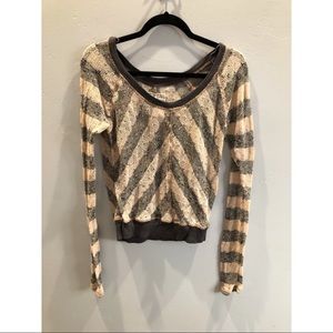 Free People chevron sheer sweater, size medium